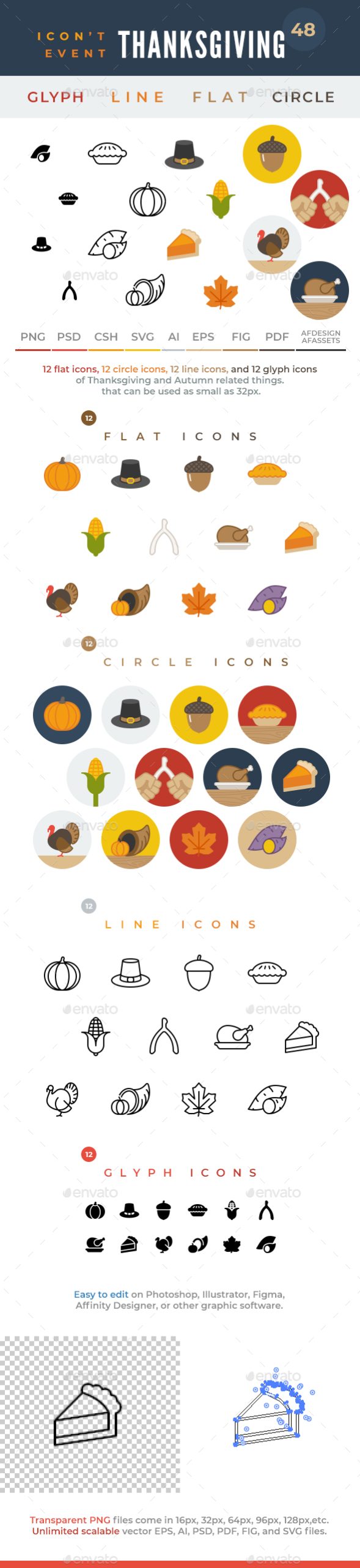 Icon’t Match – 48 Thanksgiving and Autumn Icons