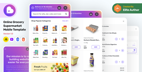 Eatreal – Online Grocery Supermarket Cellular Template