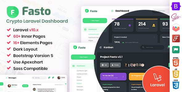 Fasto – Laravel Saas Admin Dashboard Template