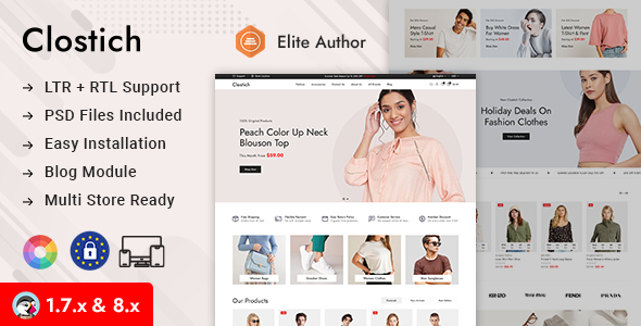 Clostich – Apparel Vogue Store Prestashop 1.7 & 8.x Responsive Theme