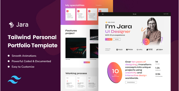 Jara – Tailwind CSS Interior most Portfolio Template