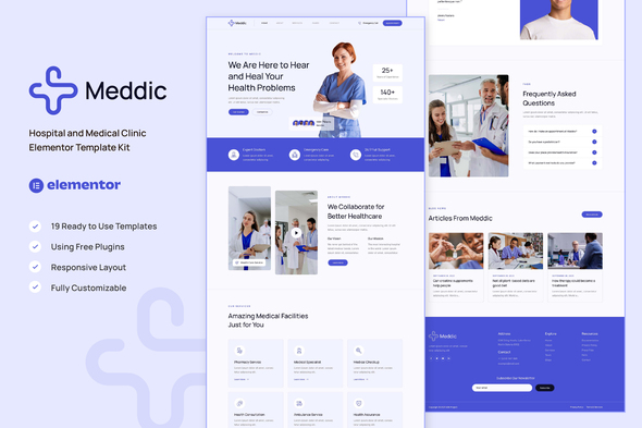 Meddic – Health center and Clinical Health center Elementor Template Kit