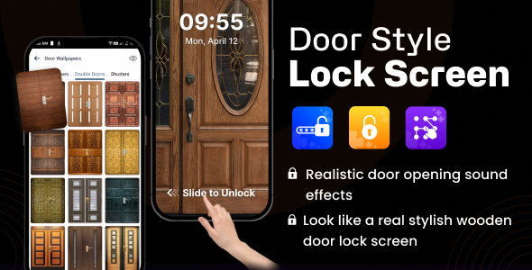 Door Style Lock Cover – Shutter Lock Cover Themes – Admob – Android App