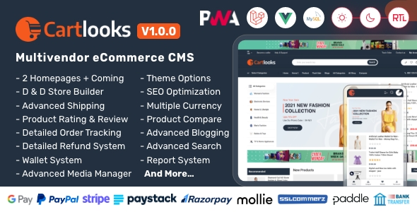 CartLooks | Laravel & VueJS Powered Multivendor Ecommerce CMS with PWA