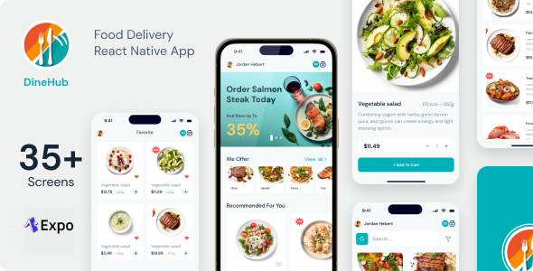 DineHub – Restaurant Food Supply App | Expo SDK 49.0.13 | TypeScript | Redux Retailer | Admin Panel