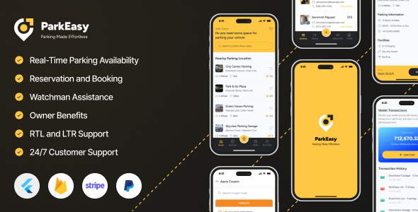 ParkEasy | Parking Resolution Flutter Elephantine Utility with admin Panel