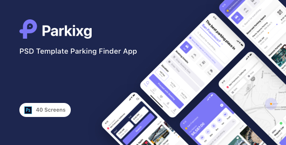 Parkixg – PSD Template Parking Finder App