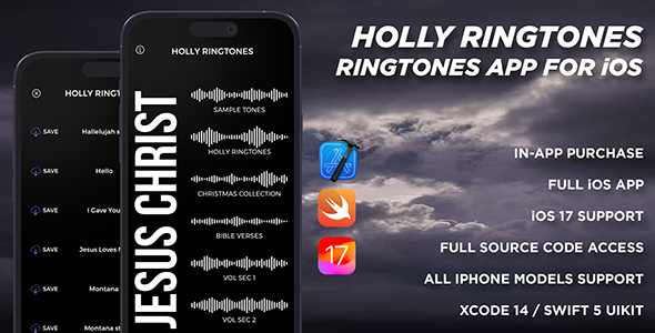 HollyRingTones App for iOS – Swift5, Plump Source Code, In-App Make a choice