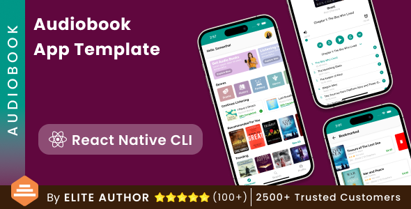 Audio E book App Template in React Native CLI | Online E book | AudioBook