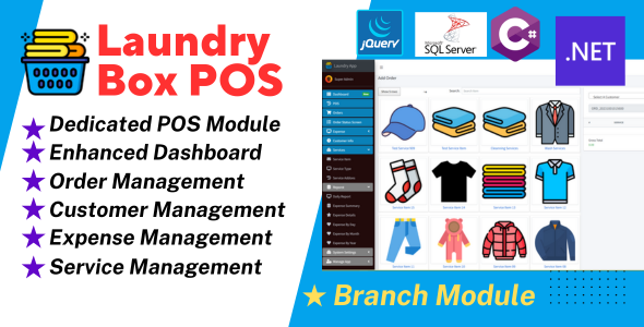 Laundry Field POS and Speak Administration Machine | ASP.NET | jQuery