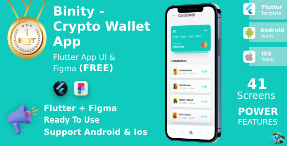 Crypto Pockets And Finance App | UI Equipment | Flutter | Figma FREE | Existence Time Update | Binity