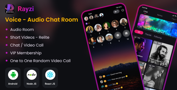 Rayzi – Instruct Audio Chat Room App with Admin Panel