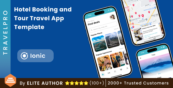 Ionic Hotel Reserving and Tour Trail App Template in Ionic | TravelPro