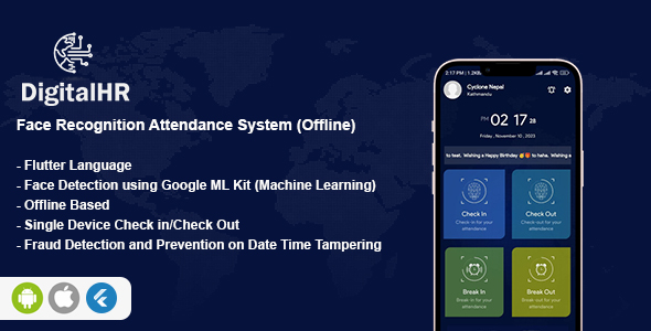 DigitalHR- Face Recognition Attendance Gadget(Offline)