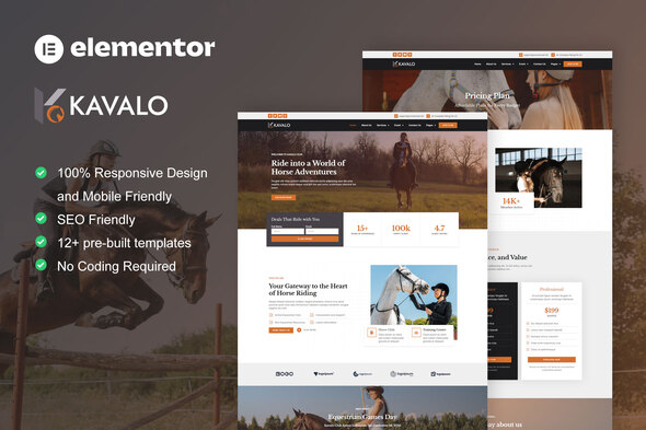 Kavalo – Horse Driving Club Elementor Professional Template Equipment