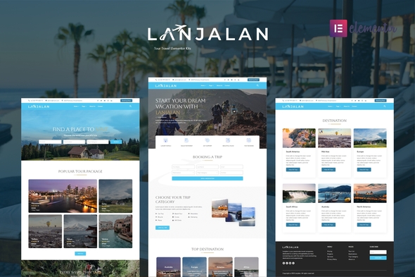 Lanjalan – Tour & Commute Elementor Template Kit