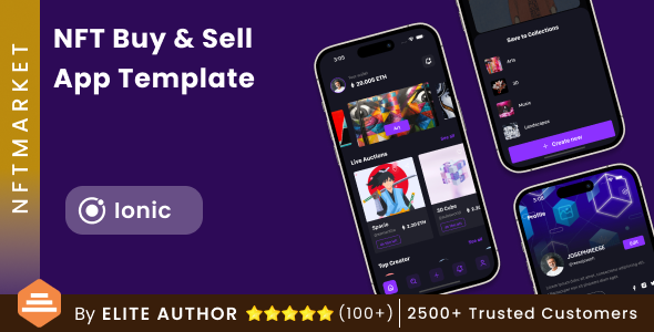 NFT Market App | NFT Shopping Promoting Android + iOS App Template | Ionic | NFTMarketPlace