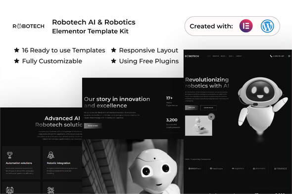 Robotech –  AI & Robotics Elementor Template Package deal