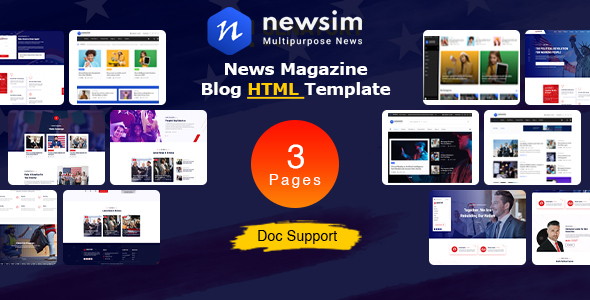 Newsim – News Magazine & Blogging HTML Template