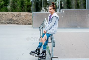 Girl roller skater