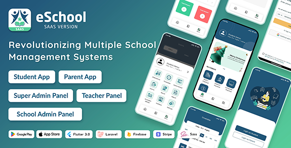 eSchool SaaS – College Administration System with Student | Of us Flutter App | Laravel Admin