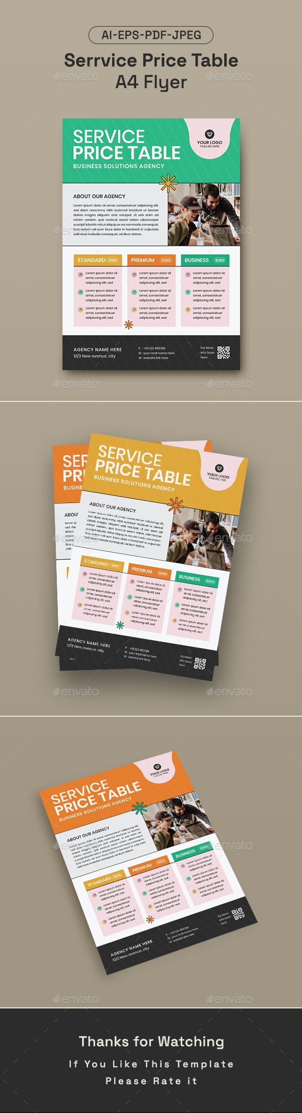 Price Table Flyer Template