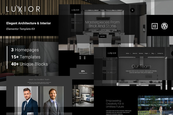 Luxior – Graceful Architecture & Interior Elementor Template Bundle