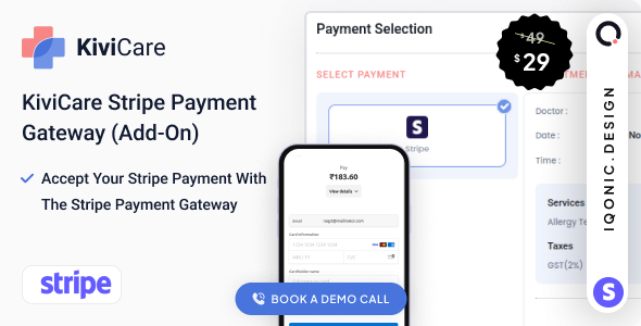 KiviCare – Stripe Cost Gateway (Add-on)