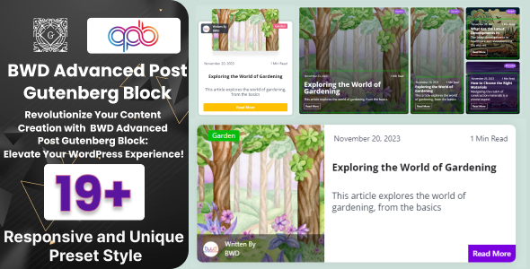 BWD Evolved Blog Post Block Plugin For Gutenberg