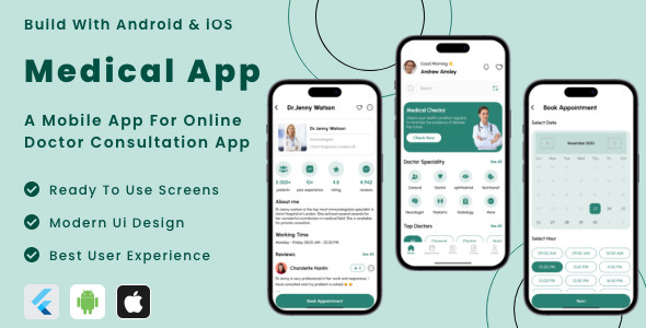 Scientific App – Online Physician Session Flutter App | Android | iOS Cell App Template