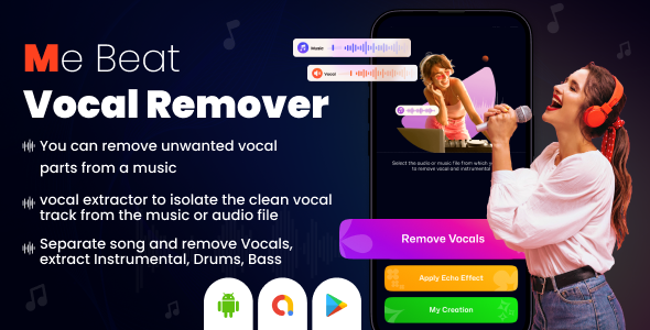 Me Beat Vocal Remover – Track Separator – Karaoke Maker – Track Maker – Audio Editor