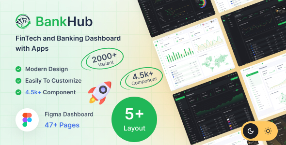 Bankhub – Fintech and Banking  Admin  Dashboard  Figma UI Template