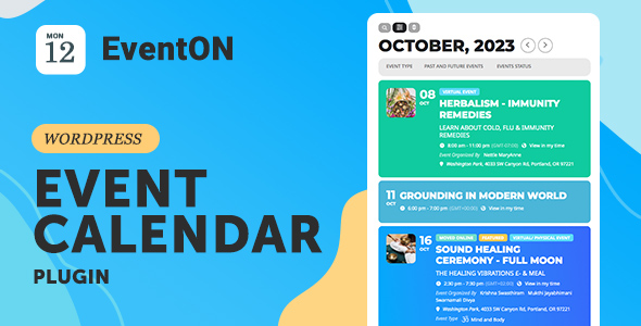 EventON – WordPress Virtual Occasion Calendar Plugin