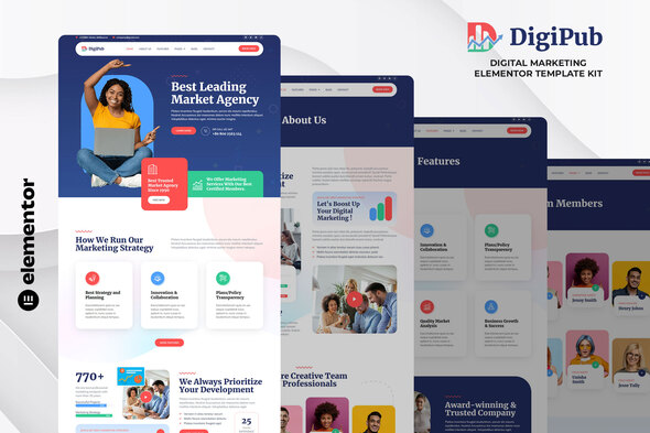 Digipub – Digital Advertising and marketing and marketing Elementor Template Kit