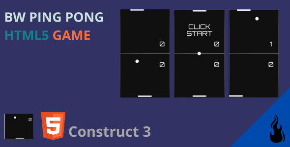 BLACK AND WHITE Ping Pong HTML5 GAME