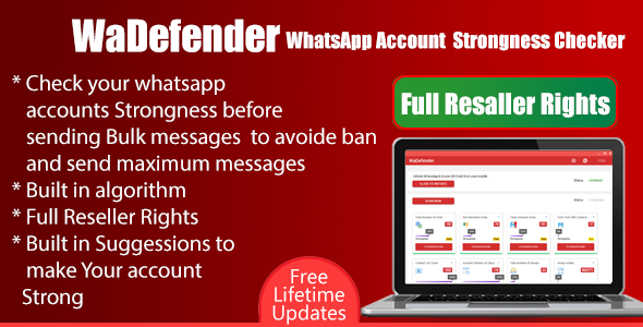 WaDefender – WhatsApp Legend Strongness Checker for bulk sending – Plump Reseller Rights