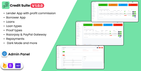 Credit ranking Suite SaaS Lending and Borrowing made straightforward | Lender App | Borrower App | .NET & Flutter