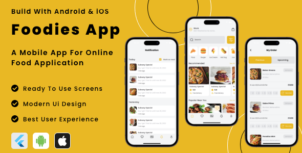 Food App – Online Closing Food Ordering Flutter App | Android | iOS Cellular App Template