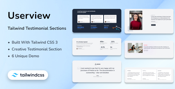 Tailwind CSS 3 Testimonial Share – Userview