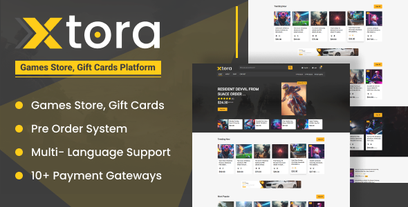 Xtora – Games and Reward Cards Seller with Preorder Management