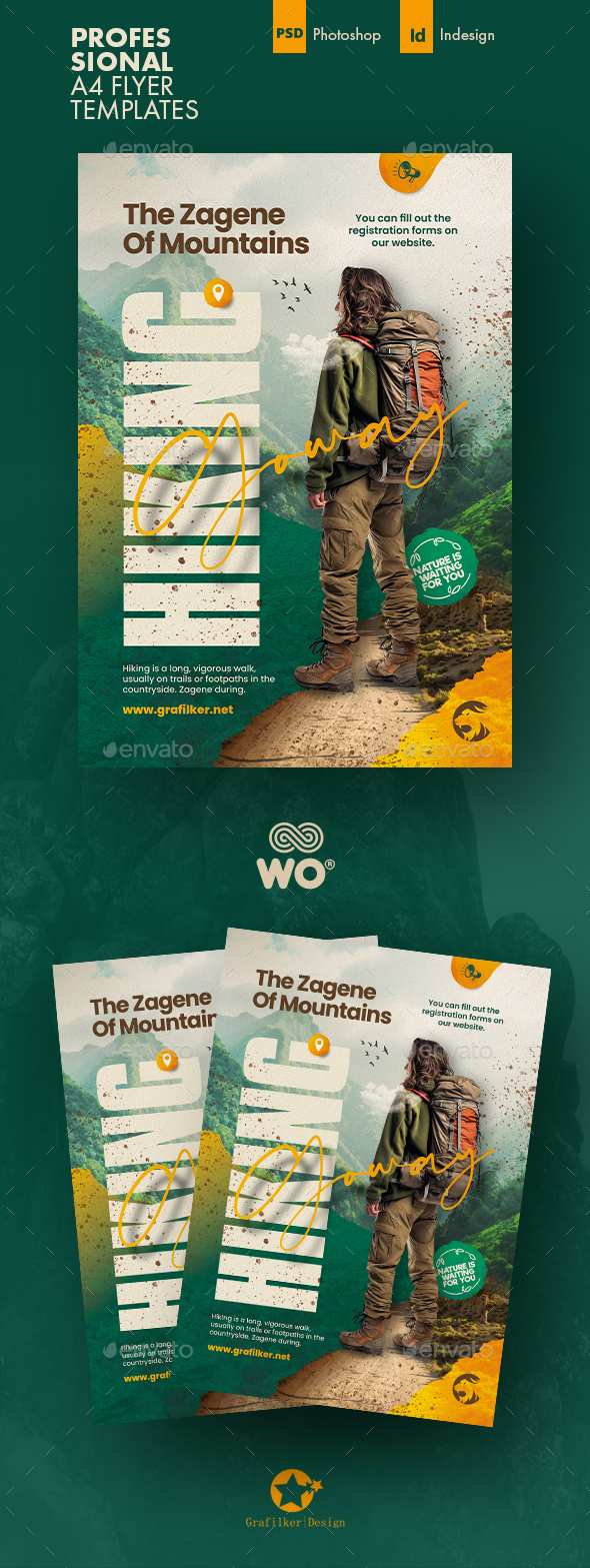 Mountain climbing Flyer Templates