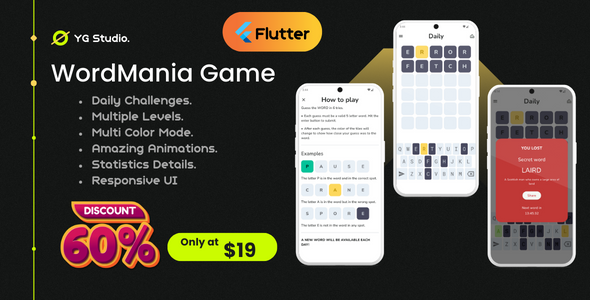 WordMania – Flutter Phrase Sport | Android & iOS