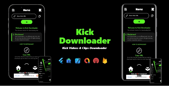 Kick Downloader – Kick Movies, Clips & Images Downloader | ADMOB, ONESIGNAL, FIREBASE