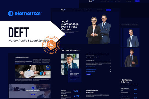 Deft – Notary Public & Certified Companies and merchandise Elementor Template Tools