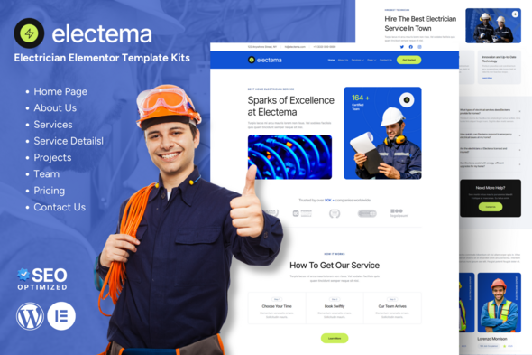 Electema – Electrician Service Elementor Template Package