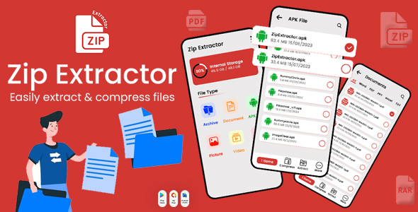 Zip Extractor – Zip Unzip Recordsdata – Recordsdata Supervisor – Rar Maker – Compressed Zip – Manipulate Recordsdata