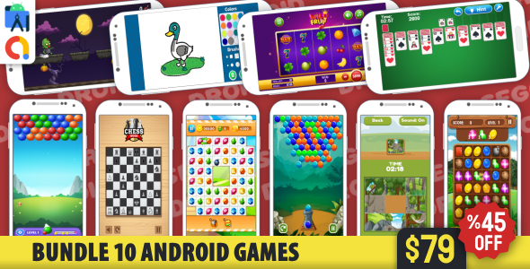 Bundle 10 Android Studio Video games with AdMob Commercials