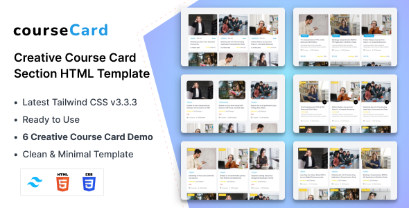 CourseCard – Tailwind Route Card Allotment HTML Template