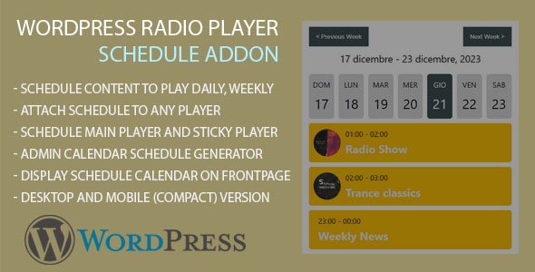 Radio participant Time desk AddOn for WordPress