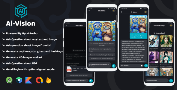 AiVision Powered By Chat GPT-4 turbo, Picture Enter, AI Chat, Complete Android App